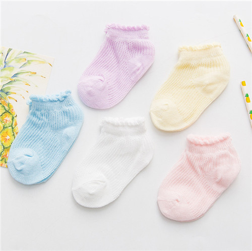 5pairs/pack Newborn Baby Socks Summer Thin Mesh Baby Socks for Girls Cotton Infant Baby Boy Socks Casual Sports Style 2020 New