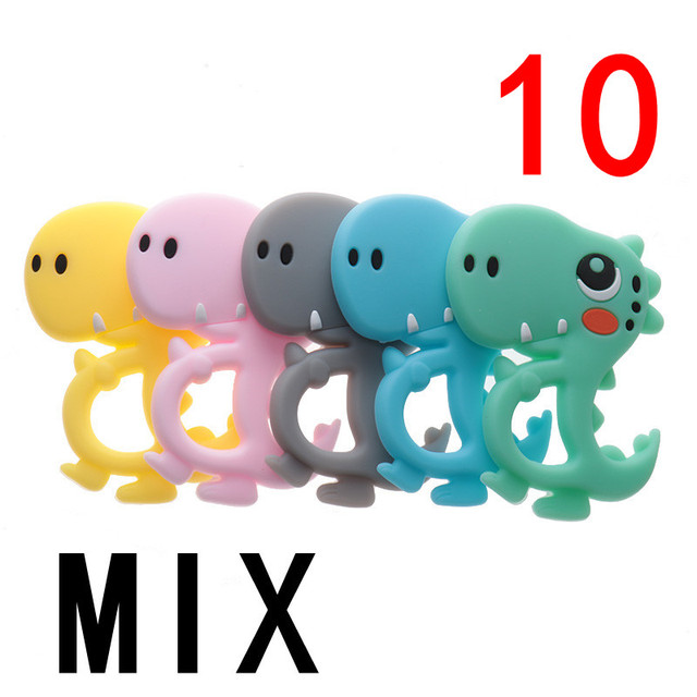 10pcs Silicone Teething Babies Accessories Newborn Baby Teether Baby Products Personalized Pacifier Bear Dinosaur Koala BPA Free