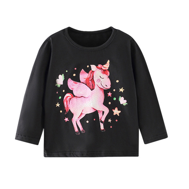 Little maven baby girls T-shirt long sleeve cotton soft autumn clothes lovely flower and fox for baby girls kids 2 to 7 years