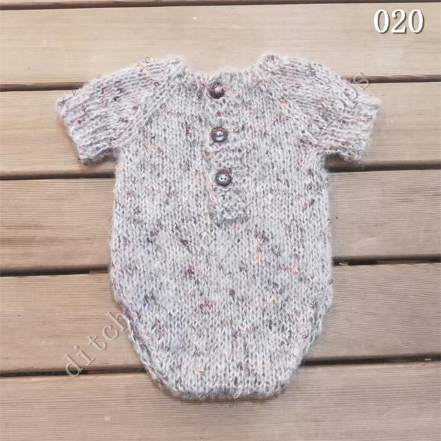 Newborn photography props, handmade knitted jumpsuit