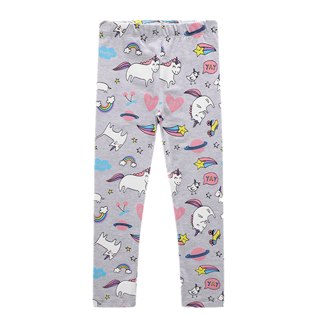 2022 Cotton Unicorn Print Children Leggings Children Leggings Breathable Elastic Trousers Spring Girls 2-8 Years Trousers