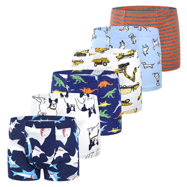 6-Pack Shorts Boys Underwear Kids Boxer Panties For 2-10 Years Soft Organic Cotton Teenager Children Shorts Baby Underwear