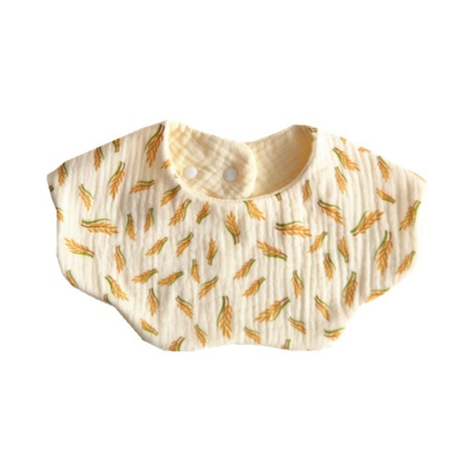 360 Degree Rotation Baby Burp Cloth Flower Shape Feeding Bib Bandana Scarf 5 Layers Pure Cotton Absorbent Saliva Towel