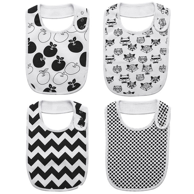 Fashion Newborn Cotton Bib Towel Digital Printing Baby Bibs Double Thick Absorbent Square Towel For Infant Babador