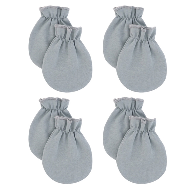 4 Pairs Baby Soft Cotton Gloves Anti-scratch Gloves Face Protection Gloves for Newborn Infants