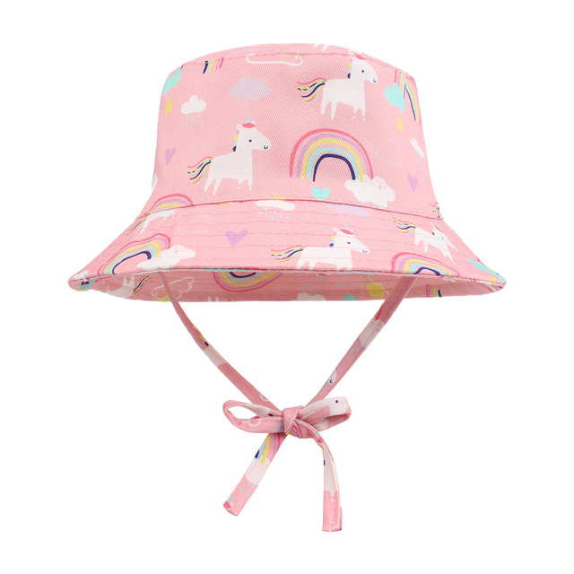 Spring Summer Children's Sunshade Bucket Cap Colorful Big Brimmed Baby Cotton Casual Hat