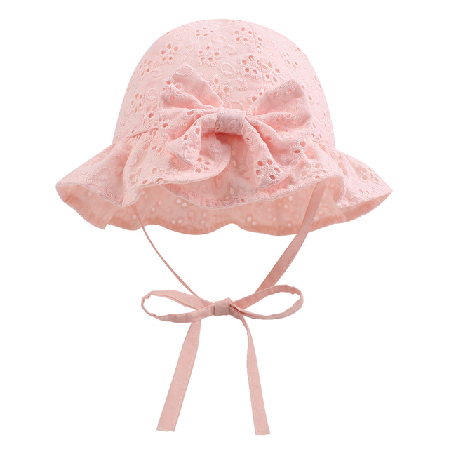 New Lace Bowknot Hat Spring Summer Outdoor Hat Baby Sun Hat Kids Sun Caps Baby Sun Cap