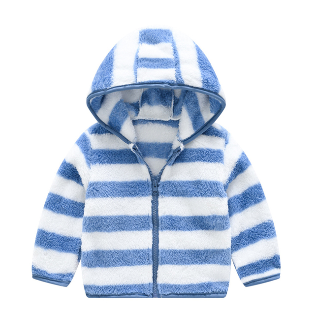 Autumn Jackets For Baby Boy Trench Children's Clothing Girls Warm Hooded Striped Outerwear Windbreaker Baby Kids Coats JYF