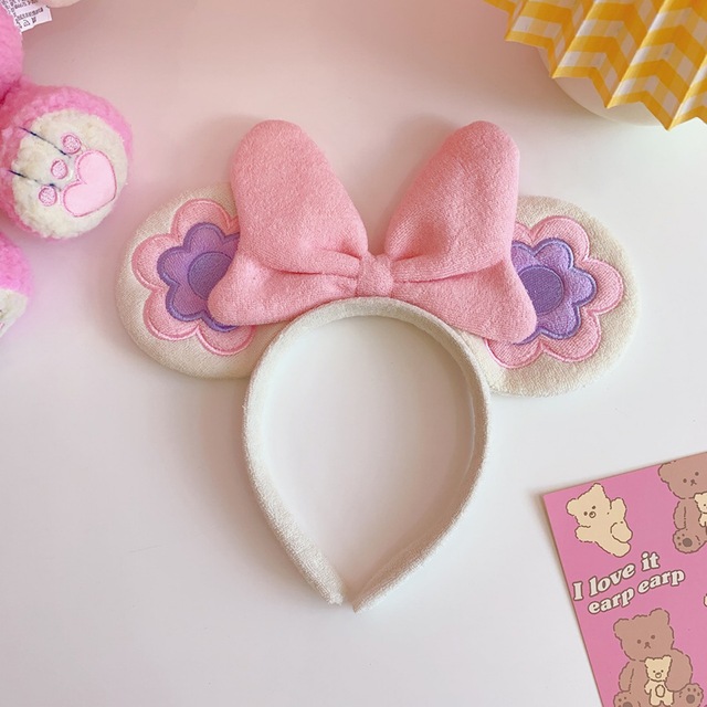 Mickey Minnie Mouse Ears Headband Red Bowknot Girl Bowknot Hair Hoop Disneyland Birthday Party Decoration Gift Pretend Toy