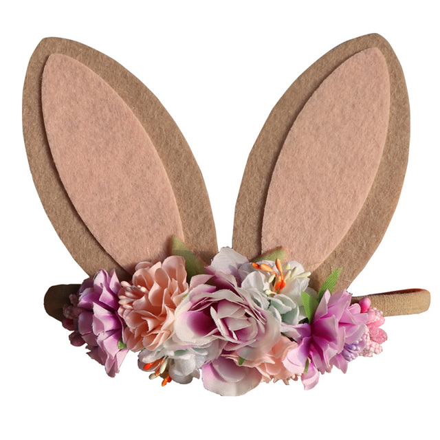 Baby Wide Bunny Ear Floral Headbands Photography Prop Lacehair Bows Bands For Babies Infant Hairbands Hair Accessories