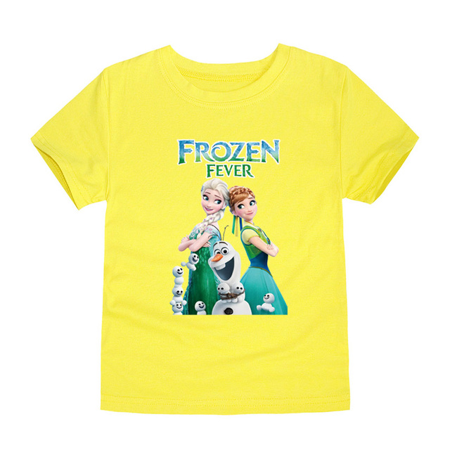 Disney Cartoon T-shirt for Boys Teens Children Summer Tops Girls Frozen Tees Anna and Elsa Cosplay T-shirt Olaf T-shirt