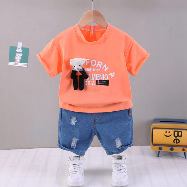 Summer Children Boys Girl Clothes Kids Cartoon T-shirt Shorts 2pcs/sets Toddler Leisure Suits Baby Cotton Tracksuit 0-5 Years