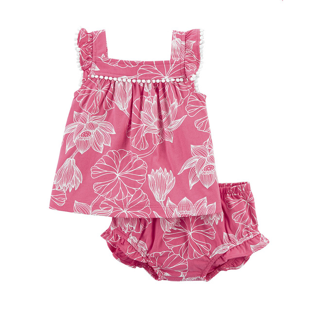 2pcs/set Summer Baby Girls Clothes 9M 12M 18M 24M 3T Infant Baby Sets Girls Outfits Boutique Toddler Girl Clothing Sets