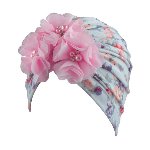 Baby Headband Spring Flower Baby Girls Hat for Newborn Soft Cotton Boys Girls Turban Hat Infant Baby Hat Head Wraps