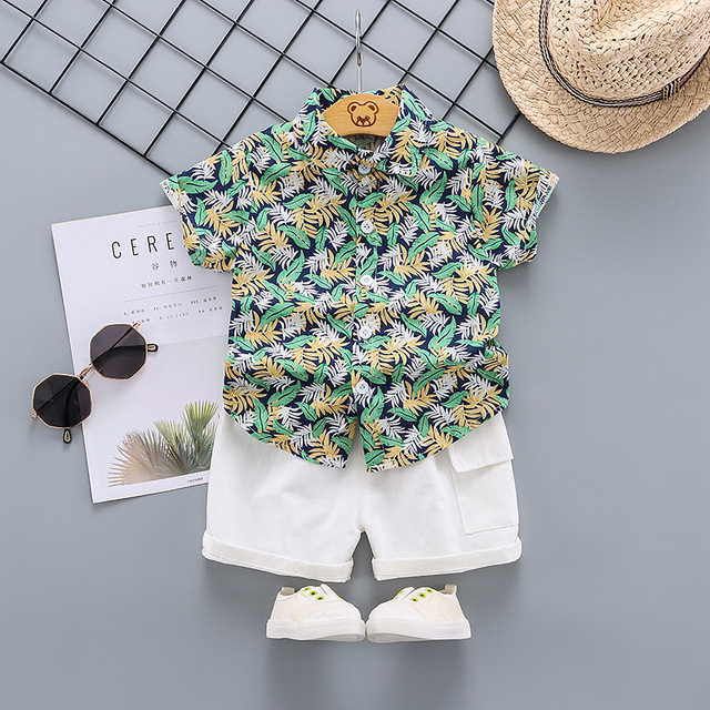 New Summer Baby Clothes Suit Children Boys Fashion Printed T-shirt + Pants 2 Pieces/Set Toddler Sports Casual Uniforms Kids Tracksuits