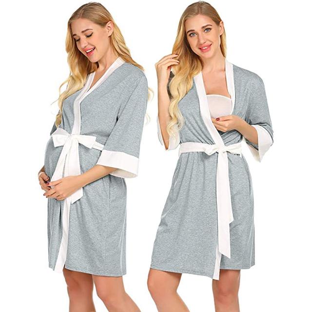 V-Neck Maternity Nightgown Women Clothes Nursing Nightgown Sleepwear Pajama Sleepwear Nightgown