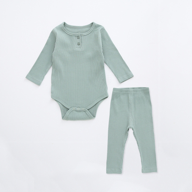 0-2Y Newborn Baby Girl Boy Clothes Set Autumn Spring Long Sleeve Cotton Pants and Pants Suit Home Wear Cute Baby Outfit