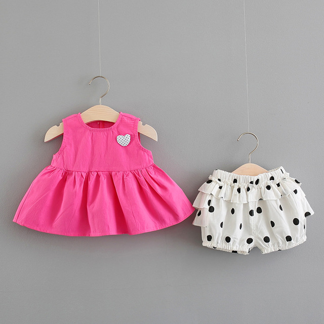 0-2 Years Short Dress Pant Two Pieces/Set Summer Baby Girls Flower Sleeveless Set for Newborn Girls Clothes Cute Big Bow