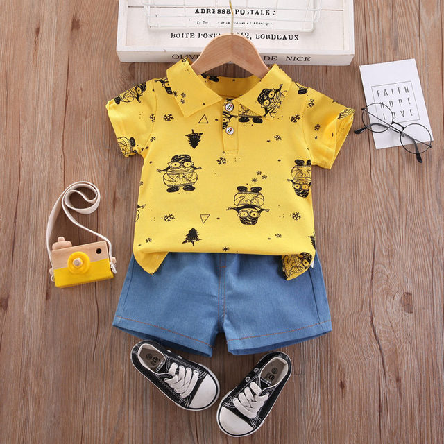 2022 kids clothes suit summer children boy girl full printed T-shirt shorts 2pcs/sets infant children clothing 1 2 3 4 years