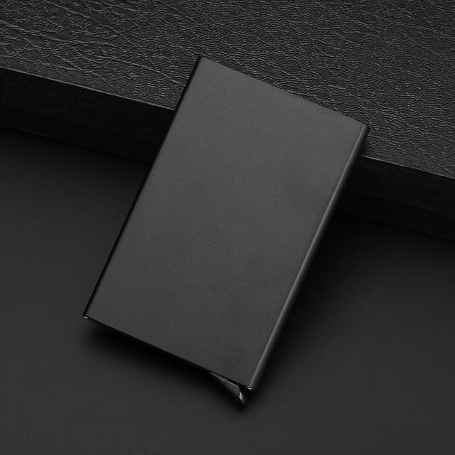 Anti-theft ID Credit Card Holder Porte Carte Thin Aluminum Metal Wallets Pocket Bank Box Women Men Credit Card Box