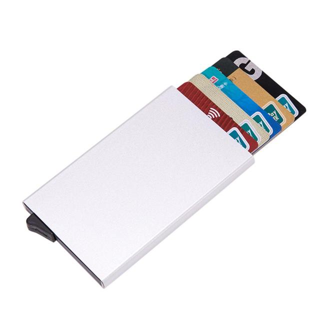 Anti-theft ID Credit Card Holder Porte Carte Thin Aluminum Metal Wallets Pocket Bank Box Women Men Credit Card Box