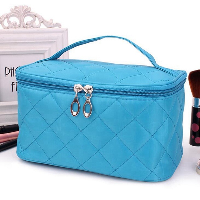 Women Travel Cosmetic Bags Diamond Lattice Zipper Men Makeup Bags Organizer Beauty Cosmetic Bag Bath Wash Make Up Kits