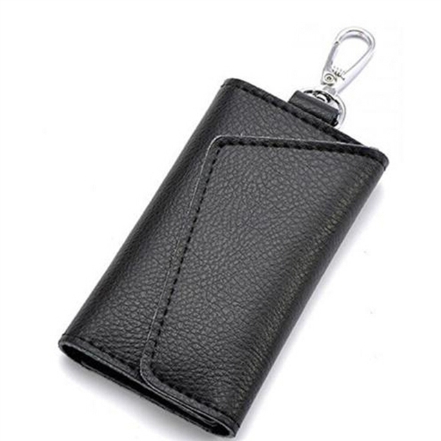 PU Leather Keychain Men Women Key Holder Organizer Pouch Cow Split Car Key Wallet Housekeeper Key Case Card Bag Small