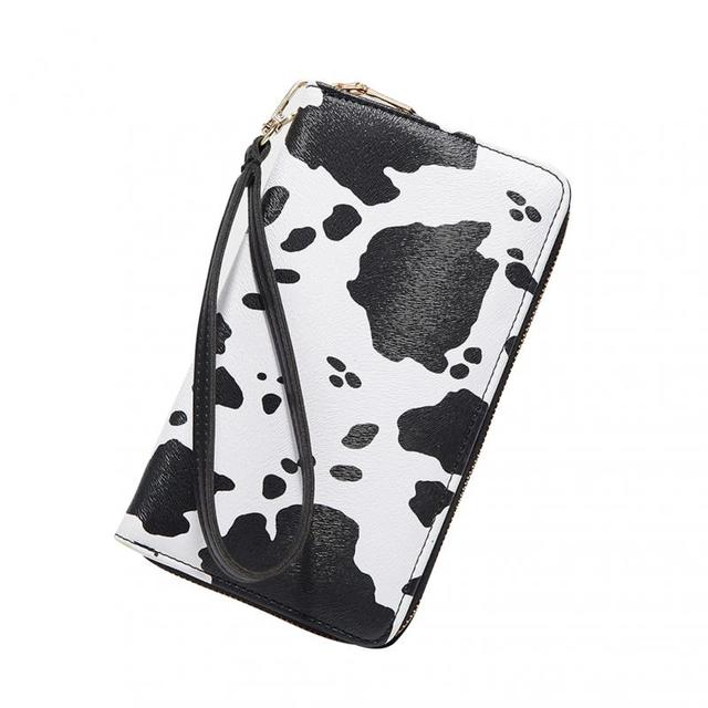 Women Wallet PU Leather Clutch Bag Ladies Long Wallet New Fashion Trendy Cow Pattern Bag Long Card Bag Coin Purse Female Bag