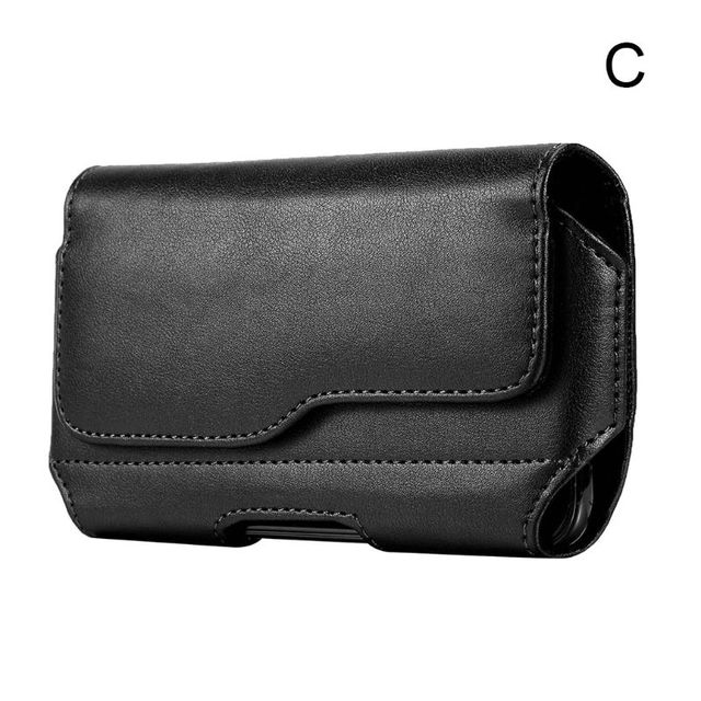 Fashion Men's Leather Horizontal Belt Case Holster Pouch Sleeve Phone Holder Bum Bag Male Casual Outdoor Travel Waist Pack Bag