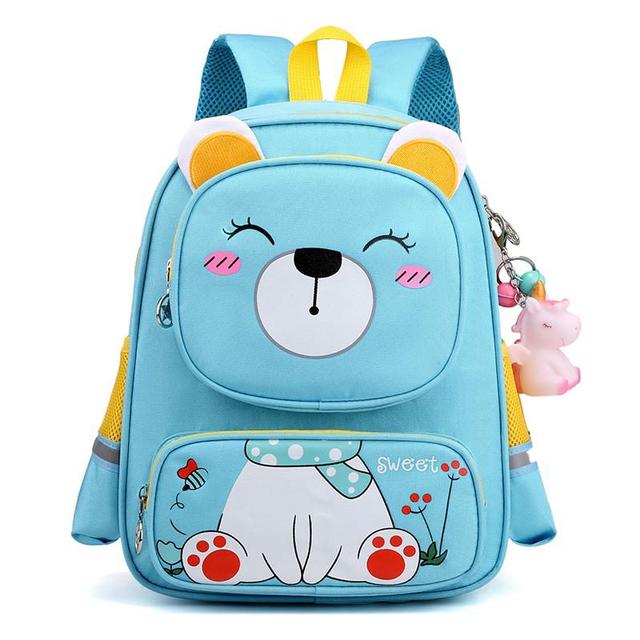 Kawaii Cartoon Children Backpack Nylon Waterproof Kids School Bag Large Capacity Travel Bags Reflective Strip Shoulder Bags