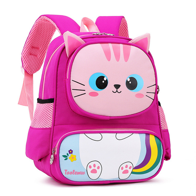 Fashion Kids School Bag Cartoon Kids School Bag Boys Girls Bag Kindergarten Book Bag Tiger Cat Schoolbags