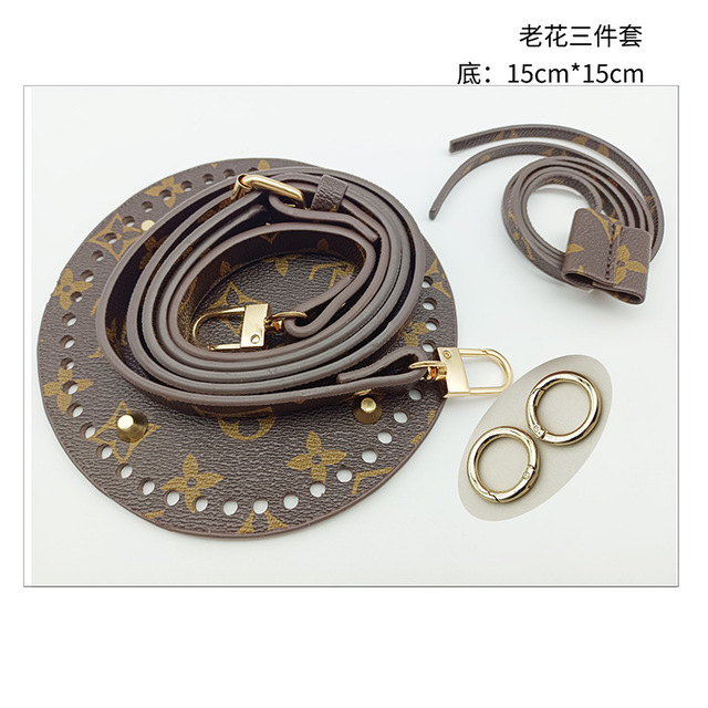 Hand DIY Bag Accessories High Quality Leather Bag Base Strap Canvas Bag Material Bucket Crochetbag