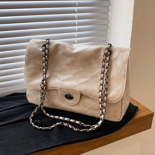 New Fashion 2022 Women Handbag Retro PU Leather Chain Shoulder Bags Large Capacity Casual Bags Designer Style For Girls