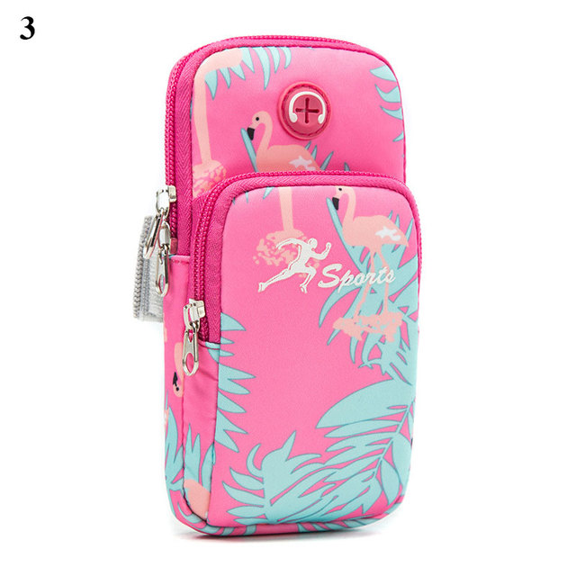 Mobile Phone Arm Bag Flamingo Flower Print Outdoor Sports Running Armband Handbag Holder Bag Gym Pouch for iPhone 12 11 Pro Max