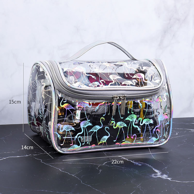 Net red transparent simple waterproof large capacity fitness wash bath bag cosmetic bag summer beach bags trend for women 2022