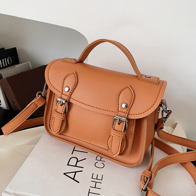 Vintage Messenger Bag Women Buckle Flap Small Shoulder Bag Luxury Brand Crossbody Bag PU Leather New Designer Female Bag