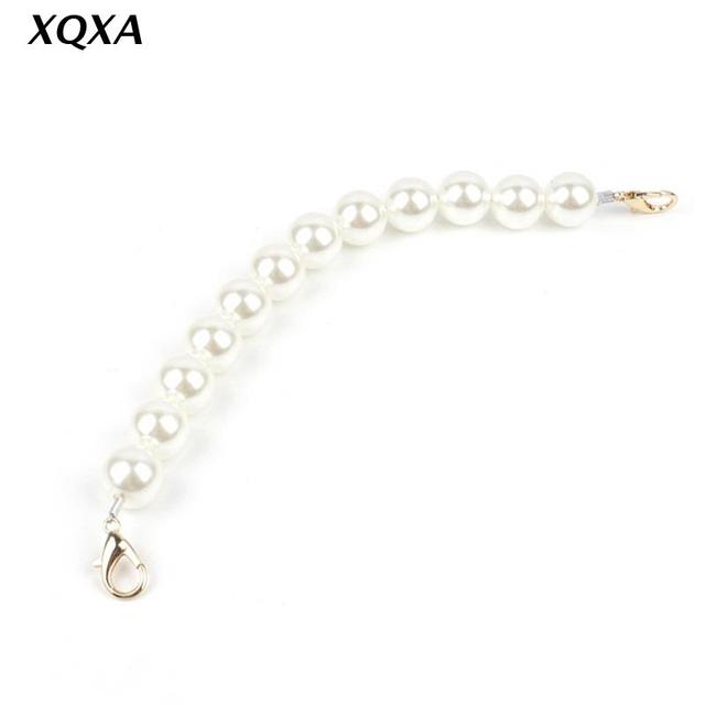 X7YA Artificial Pearl Purse Chain Handles For Handbag Shoulder Bag Strap Replacement