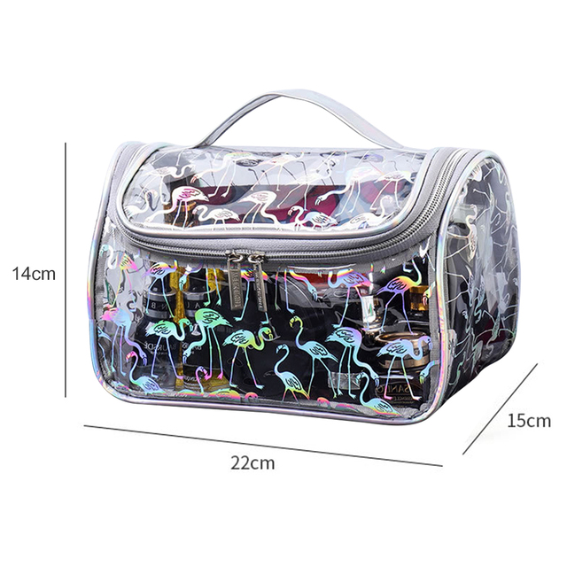 2022 Ladies Transparent Waterproof Cosmetic Bag Female Wash Toilet Bag Organizer Large Capacity PVC Travel Makeup Storage Bag