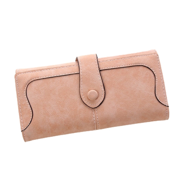 Women's PU Leather Long Clutch Matte Wallet Fashion Lady Multi-pocket Phone Card Holder Wallet Female Casual Solid Handbag Wallet