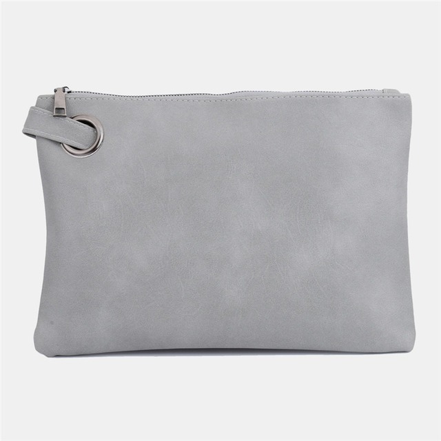 Solid Fashion Handbag Women Clutch Bag Leather Women Envelope Bag Zipper Evening Bag Female Clutches Handbag