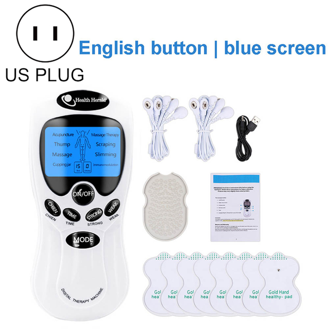 8-Mode Electric Tens Muscle Stimulator Ems Acupuncture Facial Body Massager Digital Therapy Herald Electric Massager