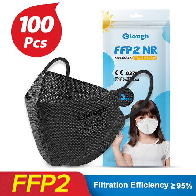 FFP2 Mascara Ninos Mascarilla FPP2 Homolucada KN95 Masks Disposable Face Mask Kids Health 6-12old FFP2Mask Certified