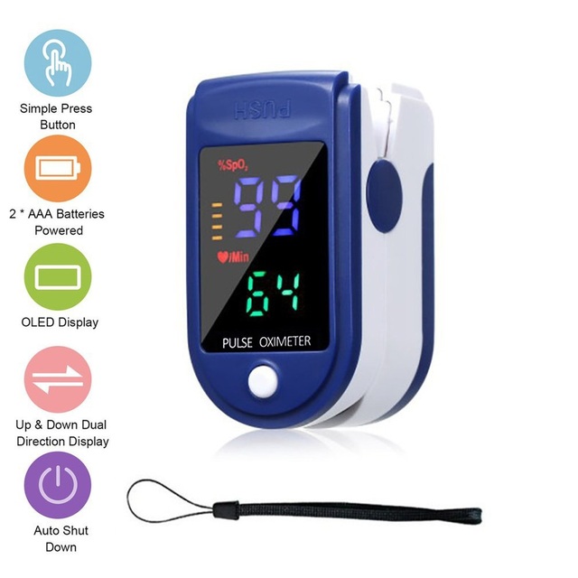 Portable Digital Fingertip Pulse Oximeter Blood Oxygen Saturation Meter OLED Display Fingertip Oximeter SpO2 Heart Rate Monitor