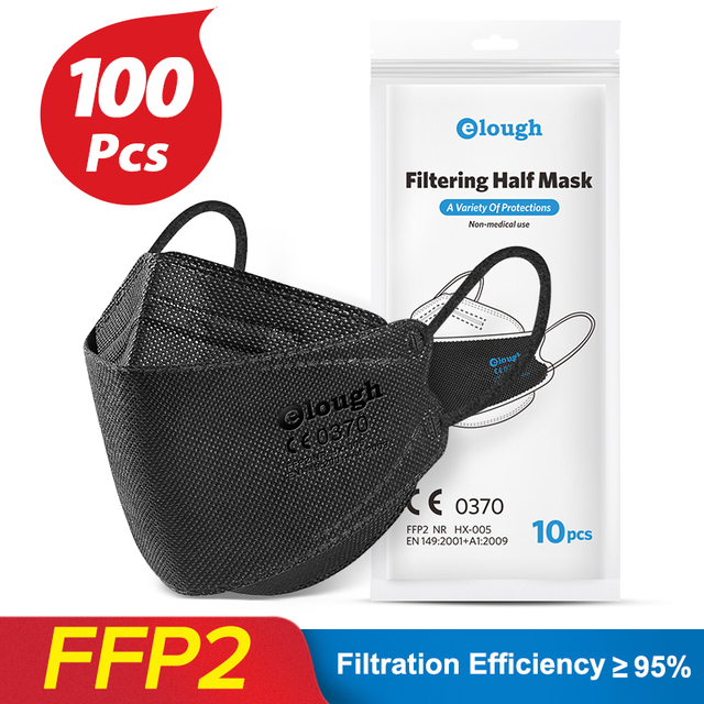 Elough KN95 face mask, fpp2fan CE approved ffp2 Mascarilla face mask ffp2reuse zable Kn95, fish protection masks ffpp2 FFP 2