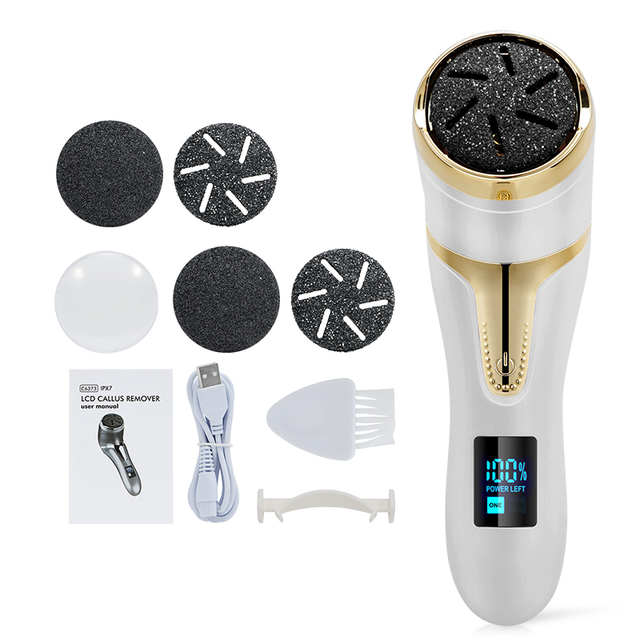 Rechargeable Electric Foot File Electric Pedicure Sander IPX7 Waterproof 2 Speeds Foot Dead Skin Remover Feet Dead Skin Calluses