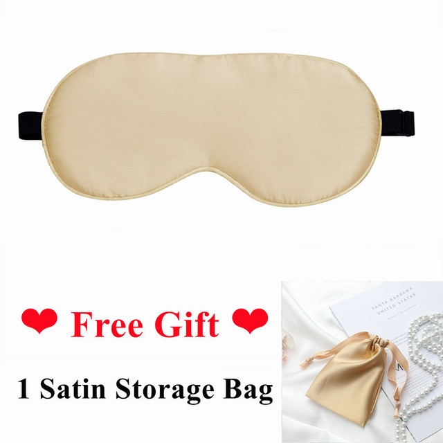 100% Natural Silk Sleeping Eye Patch Smooth Soft Sleeping Eye Mask with Adjustable Strap Blocks Light Eye Shade Cover Blindfold