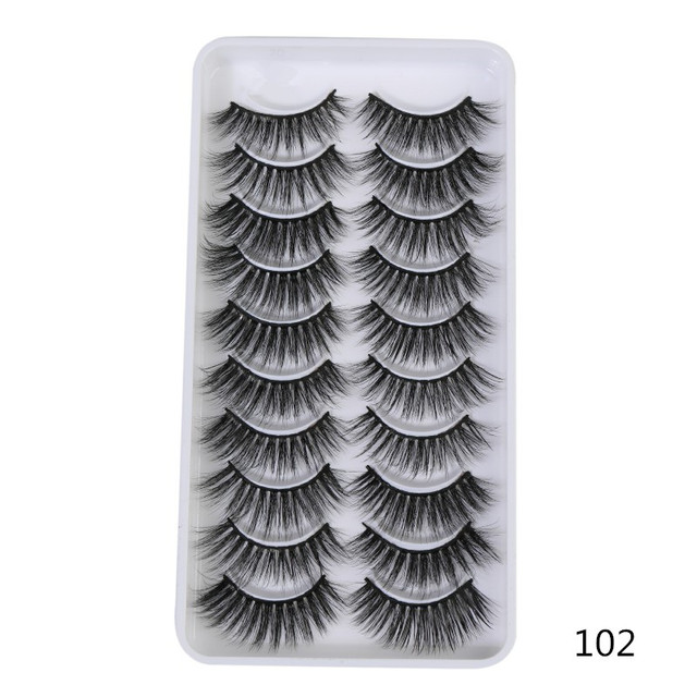 10 pairs of 3D false eyelashes, handmade, soft and hot, naturally, to create a perfect eye makeup, cross and thick