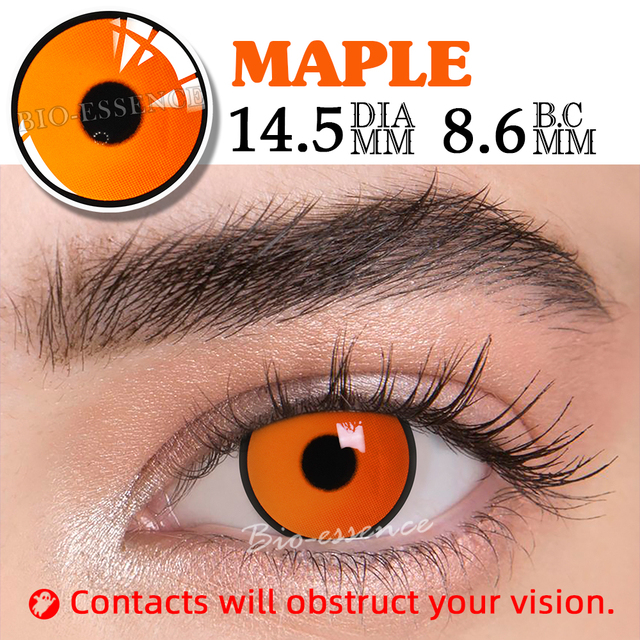 Bio-Essence 1 Pair Cosplay Colored Contact Lenses For Eyes Anime Accessory Anime Makima Lens Chainsaw Lenses Man Lenses