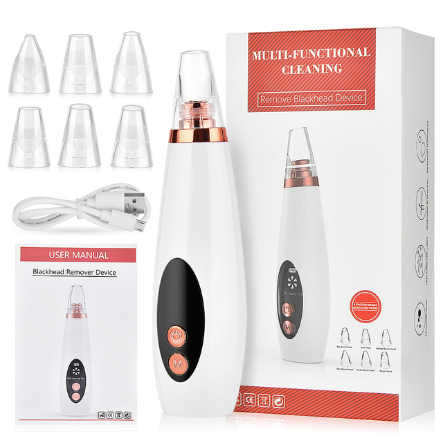 Facial Cleanser Blackhead Remover Deep Pore Acne Pimple Removal Vacuum Suction Diamond T Zone Beauty Facial Tool Household Spa