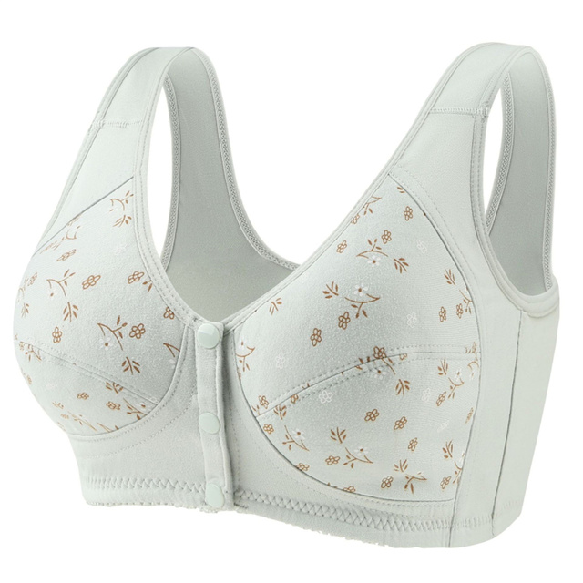 1PC Mother Women Wireless Cotton Bras Underwear Front Closure T-Back Bra Soft Leisure Underwear Big Cup Plus Size